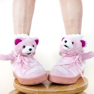 Jeremy Scott x Adidas Shoes | Rare Pink Teddy Bear Sneaker | Poshmark